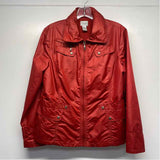 Zenergy By Chico's Women's Size 1-M Red Solid Zip Up Jacket