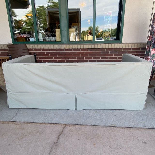 Crate and Barrel  Sofa with Green Slipcovered