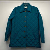 Norm Thompson Women's Size S Teal Solid Button Up Coat