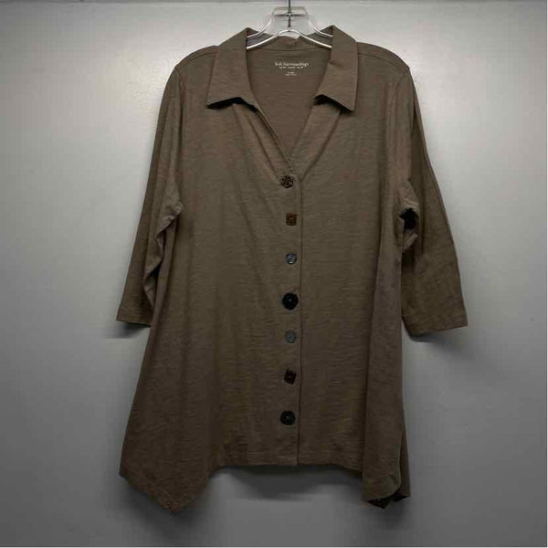 Soft Surroundings Size Xl Women's Tan Solid Tunic Shirt