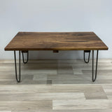 Handmade Brown Walnut Wood Coffee Table