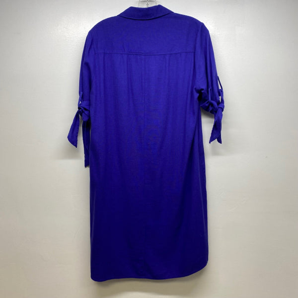 Velvet Heart Size S Women's Blue Solid Short Sleeve Dress