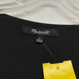 Madewell Size L Women's Black-Gold Pattern Fit And Flare Dress