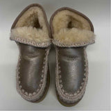 Mou Size 38-7.5 Women's Beige Shimmer Crochet Platform Booties