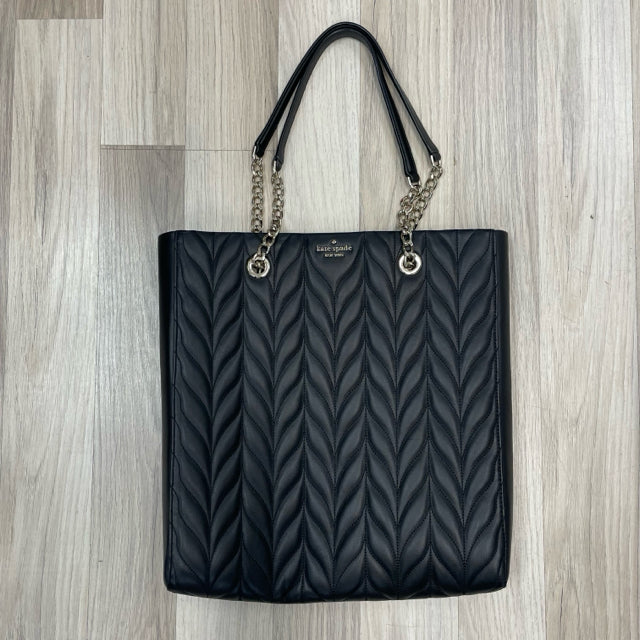 Kate Spade Black Leather Quilted Tote Handbag