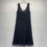 Nanette Lepore Size 10-M Women's Black Solid Fit And Flare Dress