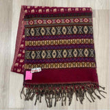 Tibet Red Yak Wool Elephants Fringed Shawl