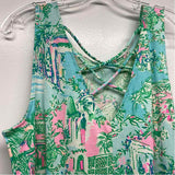 Lilly Pulitzer Size L Women's Green-Multi Print Shift Dress