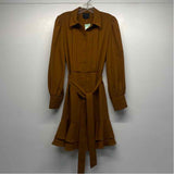 Alex Marie Size 6-S Women's Brown Solid Shirt Dress