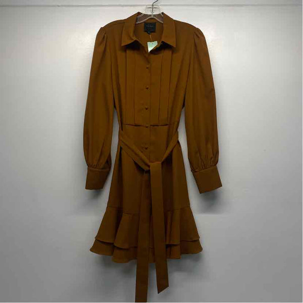 Alex Marie Size 6-S Women's Brown Solid Shirt Dress