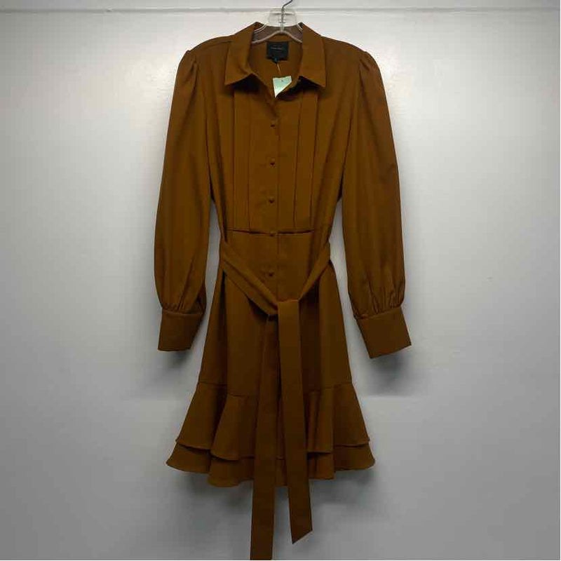 Alex Marie Size 6-S Women's Brown Solid Shirt Dress