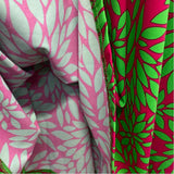 Arugh Size M Women's Fushia-Lime Pattern Fit And Flare Dress