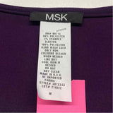 MSK Size M Women's Purple Beaded Cowl Neck Blouse