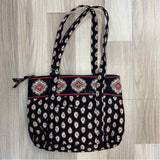 Vera Bradley Black-Multicolor Pattern Tote Handbag