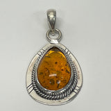 Silver-Yellow Amber Pendant