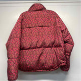 Numph Women's Size L Purple-Pink Floral Puffer Coat