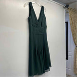 Anne Klein Size 8-M Women's Dark Green Solid Fit And Flare Dress