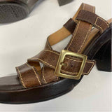 Nurture Size 9 Women's Brown Stitches Heel Sandals