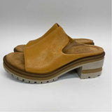 Salvia Size 38-7 Women's Brown Solid Slide Sandals