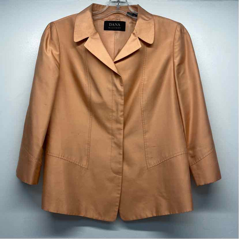 Dana Buchman Size 8 Women's Peach Solid Pencil-Knee Skirt