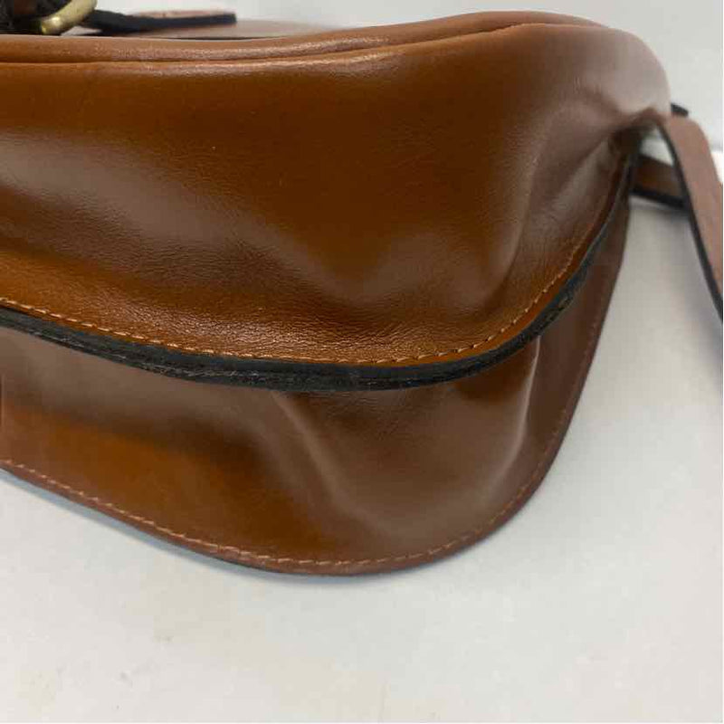Patricia Nash Brown Leather Solid Crossbody Handbag