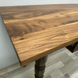 Brown Wood Table with front sliding drawer