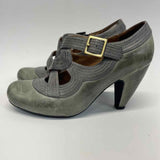Miz Mooz Size 6.5 Women's Green-Gray Color Block Heel Shoes