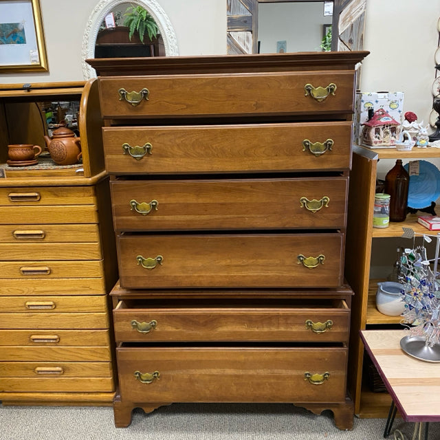 Unique Furniture Makers High Boy Brown Wood Dressers/Chest