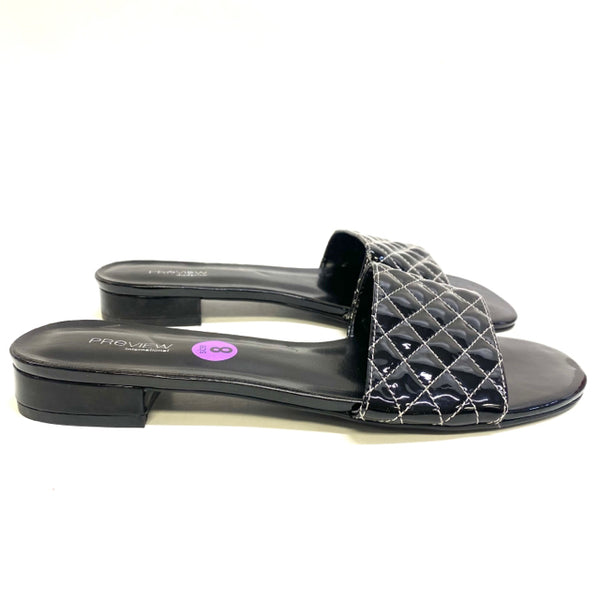 Preview International Women's Size 8 Black Quilted Sandals