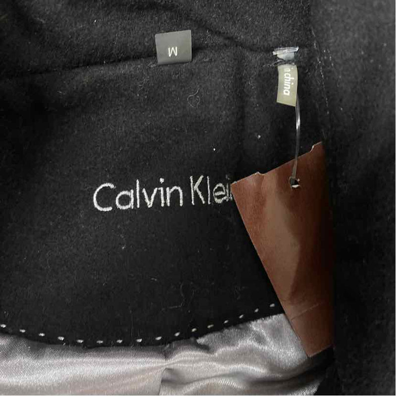 Calvin Klein Women's Size M Black Solid Overcoat Coat