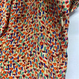 Rebecca Taylor Size 12-L Women's Beige-Multi Pattern Pullover Short Sleeve Top