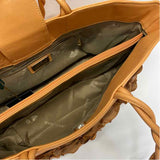 Paolo Masi Orange Leather Floral Satchel Handbag