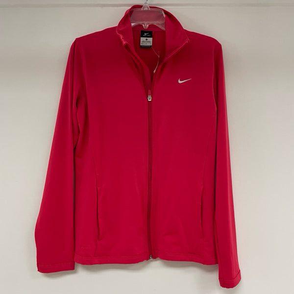 Nike Dri-FIT Size M Women's Pink Solid Jacket Activewear Top