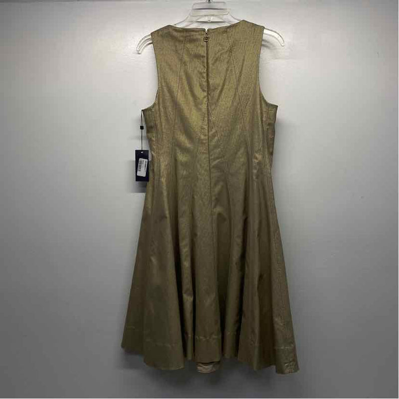 Tommy Hilfiger Size 10-M Women's Gold Shimmer Fit And Flare Dress