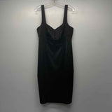David Meister Size 12-L Women's Black Solid Sheath Dress
