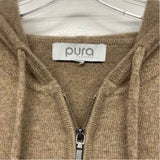 Pura Cashmere Size Xl Women's Brown Solid Hoodie Sweater