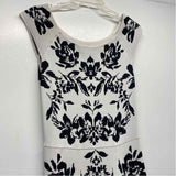 Eliza J Size M Women's White-Black Floral Fit And Flare Dress