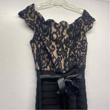 Betsy & Adam Size 8-M Women's Black Cut Out Maxi-Short Sleeve Dress