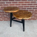 2 level World Market Black-Brown Wood-Metal Table
