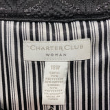 Charter Club Women's Size 2x-18W Black Pattern 3/4 Sleeve Jacket