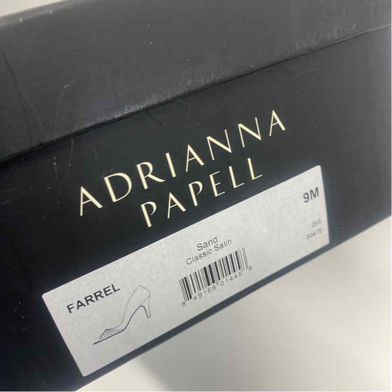 Adrianna Papell Size 9 Women's Beige Solid Open Toe Heels