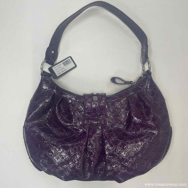 Guess Purple Animal Print Shoulder Handbag