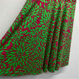 Arugh Size M Women's Fushia-Lime Pattern Fit And Flare Dress
