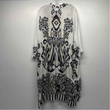 Chico's Size S-M Women's White-Multicolor Pattern Long Sleeve Top