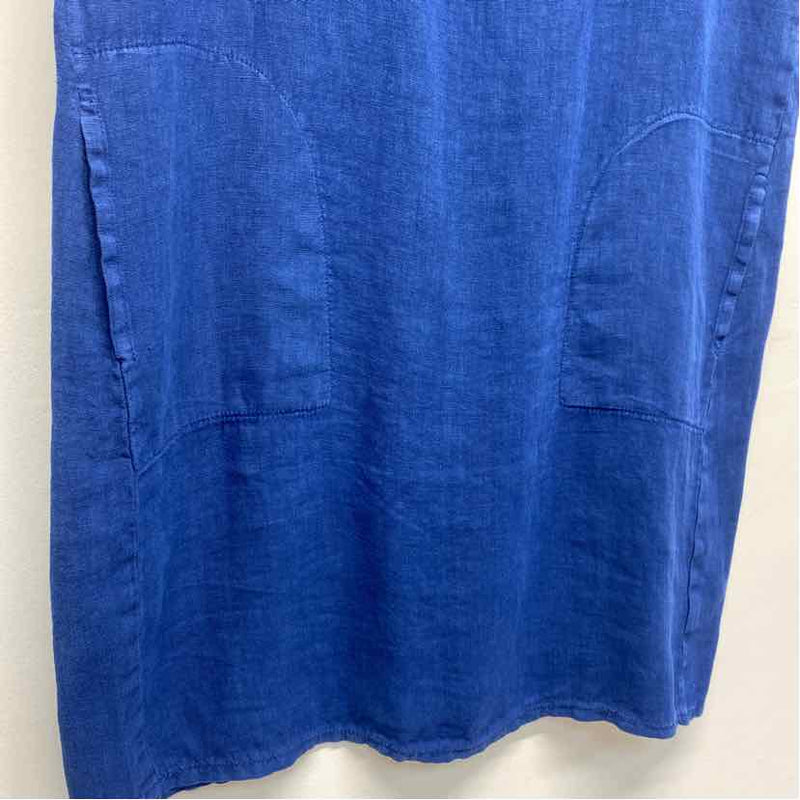 Fenini Size L Women's Blue Solid Shift Dress
