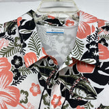 Columbia Size XL White-Multi Cotton Pattern Men's Short Sleeve Shirt