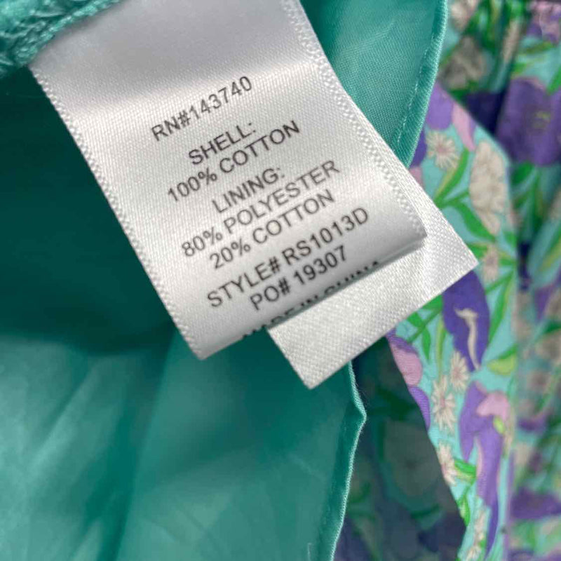 Hyacinth House Size M Women's Green-Purple Floral Maxi Dress