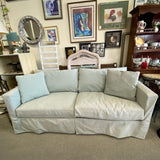 Crate and Barrel  Sofa with Green Slipcovered