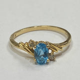 Yellow-Blue Blue Topaz 14K Gold 6.5 Ring