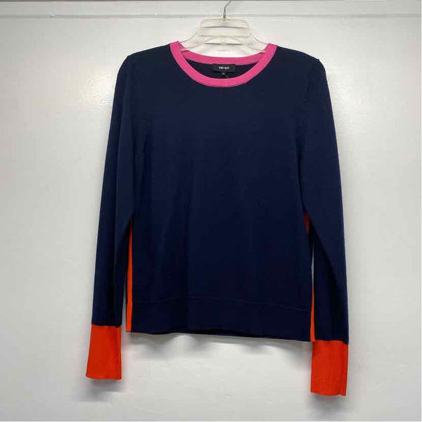 ME+EM Size M Women's Navy Color Block Pullover Sweater